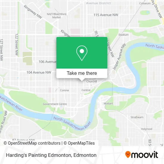 Harding's Painting Edmonton map