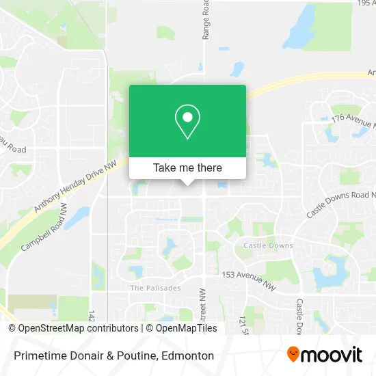 Primetime Donair & Poutine map