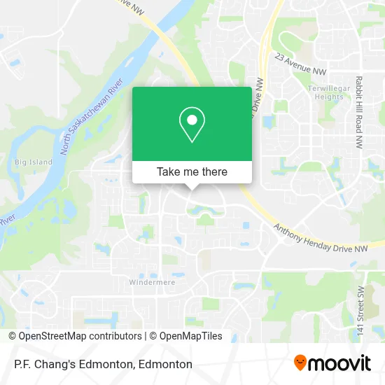 P.F. Chang's Edmonton map