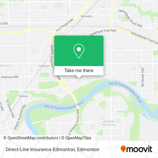 Direct-Line Insurance Edmonton map