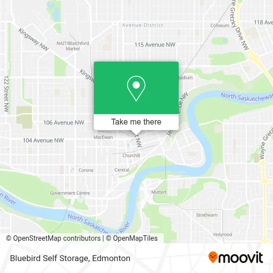 Bluebird Self Storage map