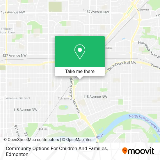 Community Options For Children And Families map