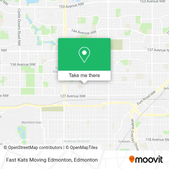 Fast Kats Moving Edmonton map