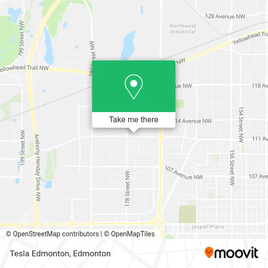 Tesla Edmonton map