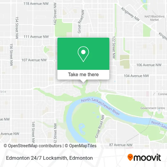 Edmonton 24/7 Locksmith map