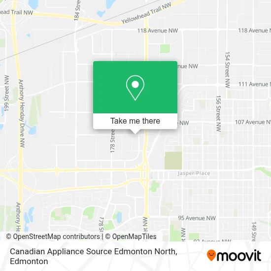 Canadian Appliance Source Edmonton North map