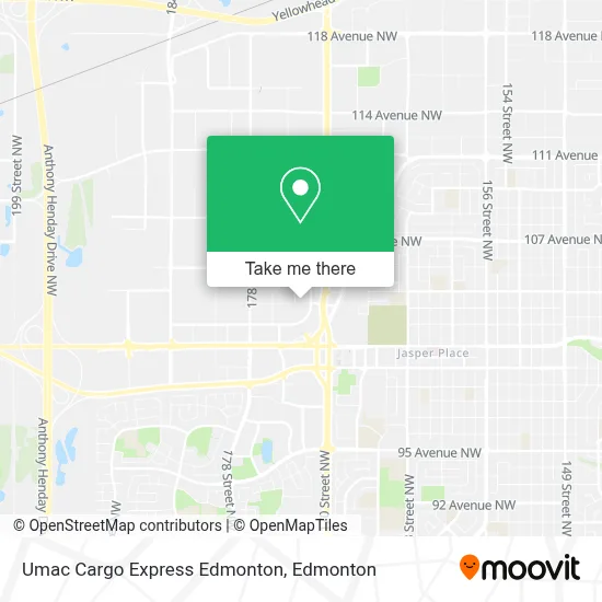 Umac Cargo Express Edmonton map