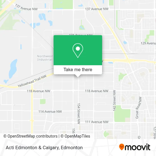 Acti Edmonton & Calgary map