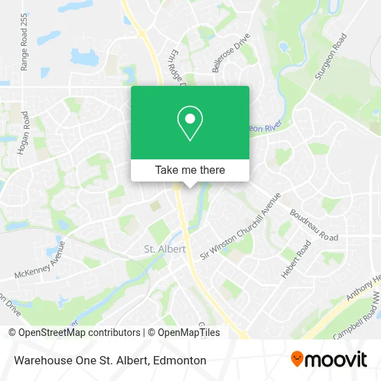 Warehouse One St. Albert map