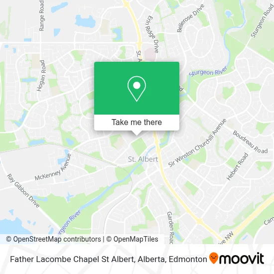 Father Lacombe Chapel St Albert, Alberta map