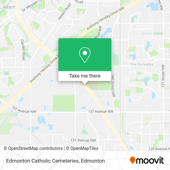 Edmonton Catholic Cemeteries map