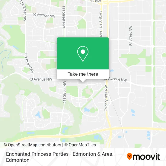 Enchanted Princess Parties - Edmonton & Area map