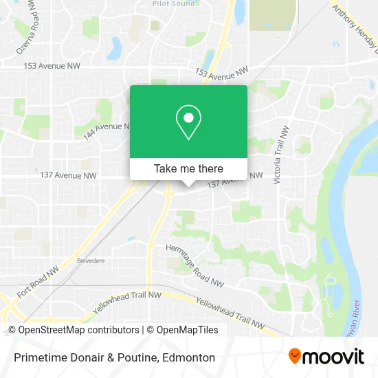 Primetime Donair & Poutine map