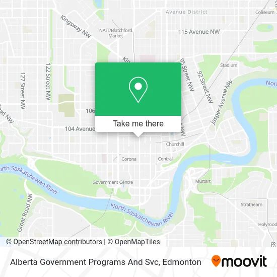 Alberta Government Programs And Svc map