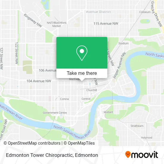 Edmonton Tower Chiropractic map