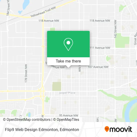 Flip9 Web Design Edmonton map
