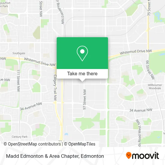 Madd Edmonton & Area Chapter map