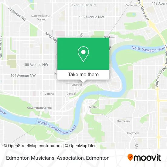 Edmonton Musicians' Association map