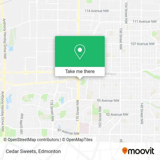Cedar Sweets map