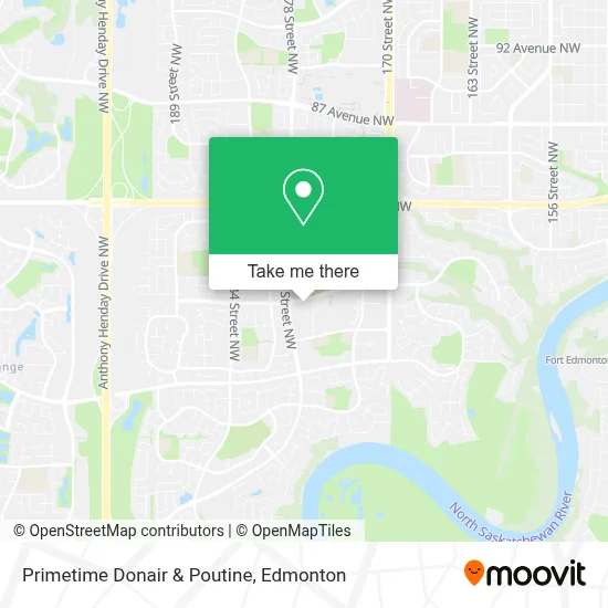 Primetime Donair & Poutine map
