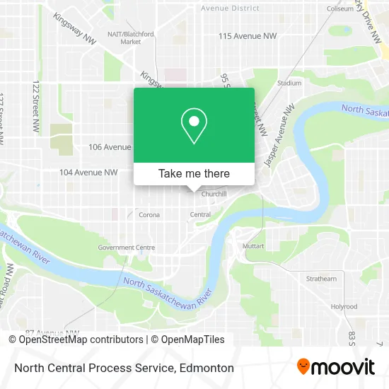 North Central Process Service map