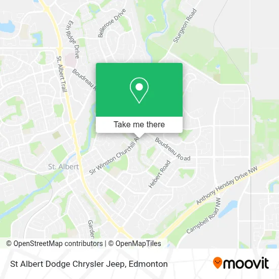 St Albert Dodge Chrysler Jeep map