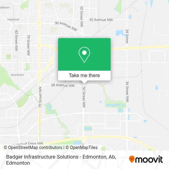 Badger Infrastructure Solutions - Edmonton, Ab map