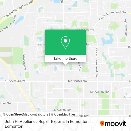 John H. Appliance Repair Experts In Edmonton map