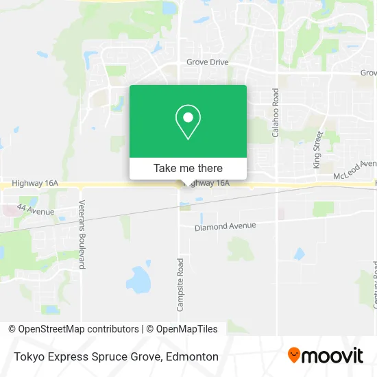 Tokyo Express Spruce Grove map