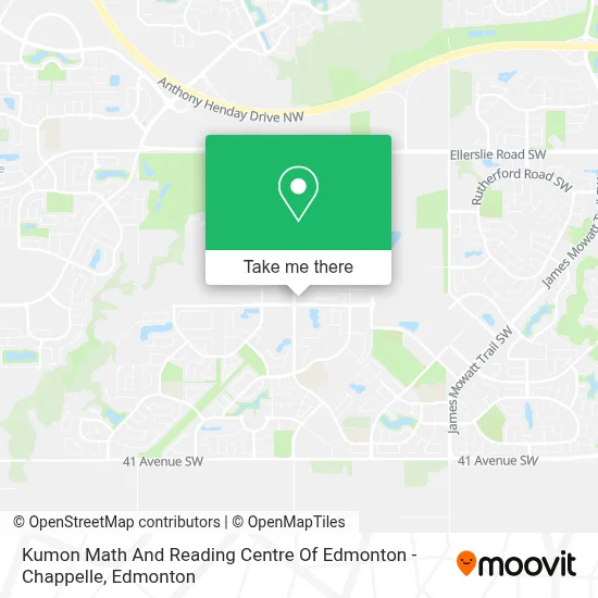 Kumon Math And Reading Centre Of Edmonton - Chappelle map
