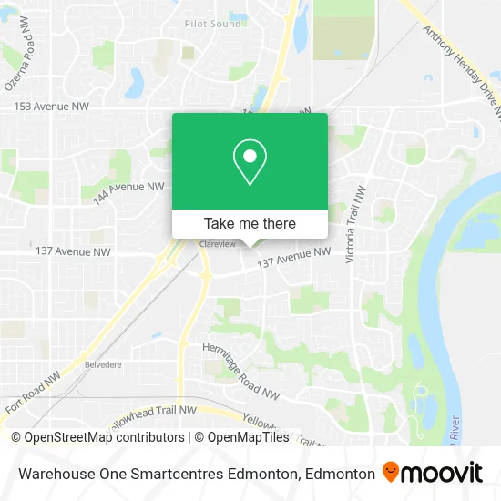 Warehouse One Smartcentres Edmonton map