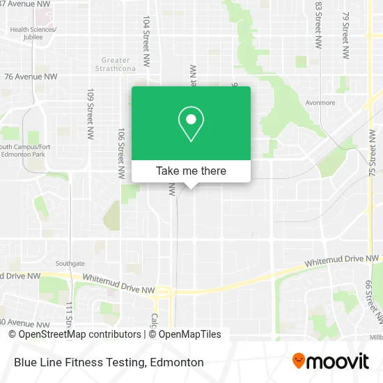 Blue Line Fitness Testing map