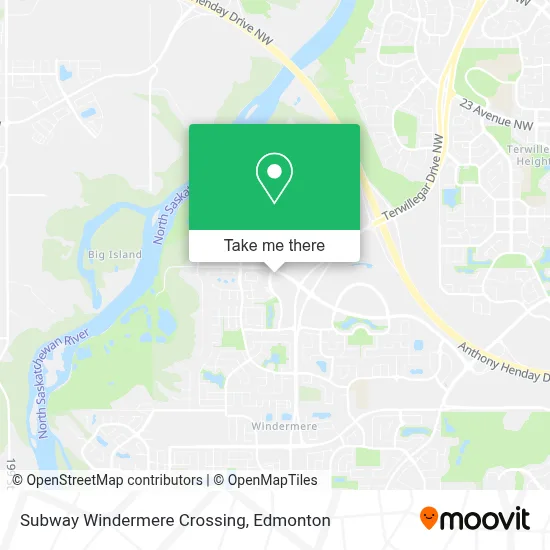 Subway Windermere Crossing map
