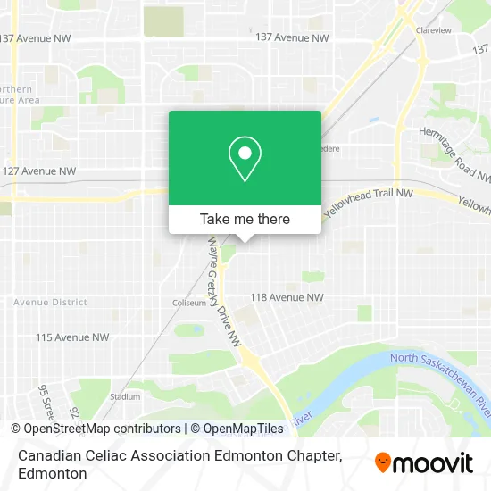 Canadian Celiac Association Edmonton Chapter map