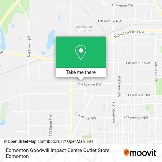 Edmonton Goodwill Impact Centre Outlet Store map