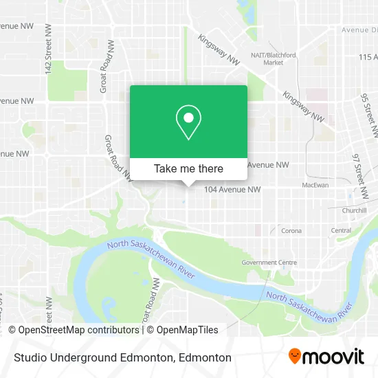 Studio Underground Edmonton map
