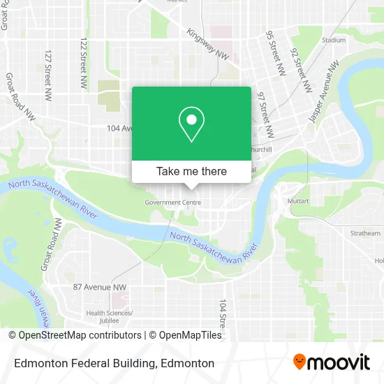 Edmonton Federal Building map