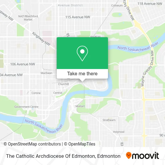 The Catholic Archdiocese Of Edmonton map