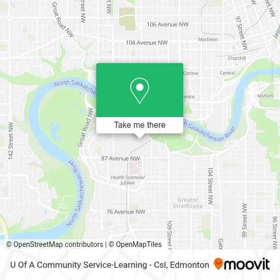 U Of A Community Service-Learning - Csl map