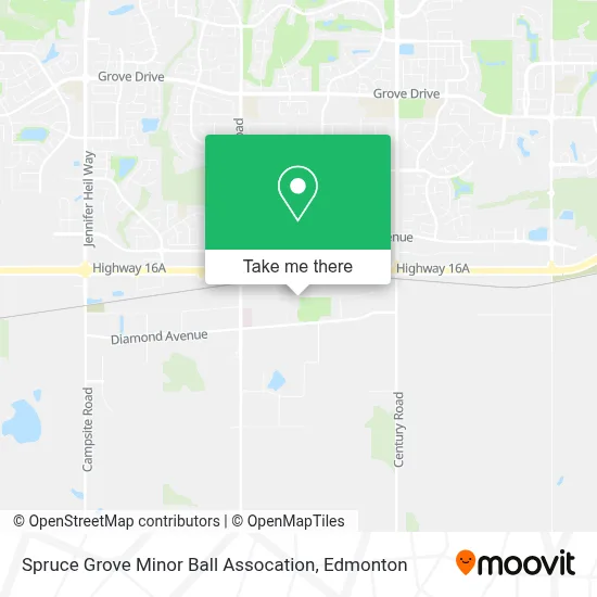 Spruce Grove Minor Ball Assocation map