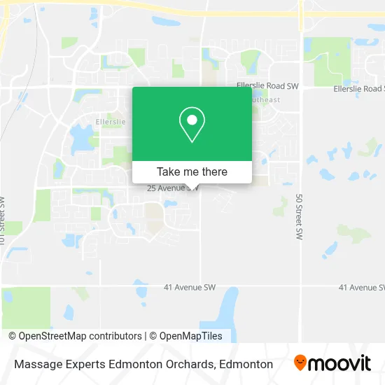 Massage Experts Edmonton Orchards map