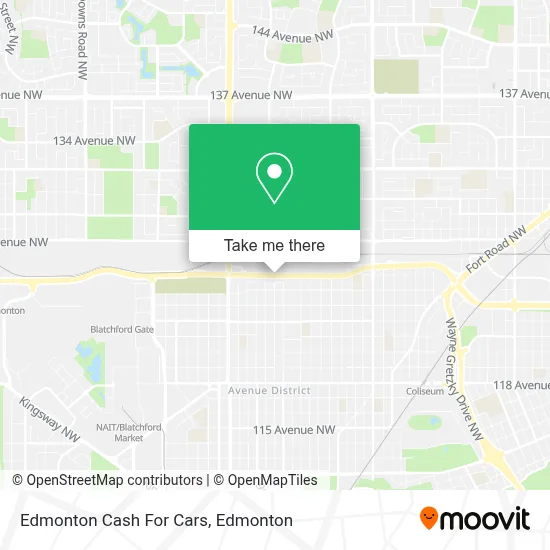 Edmonton Cash For Cars map