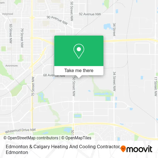 Edmonton & Calgary Heating And Cooling Contractor map
