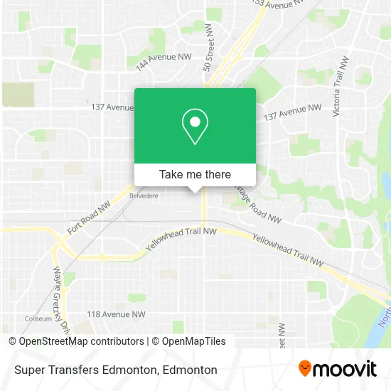 Super Transfers Edmonton map