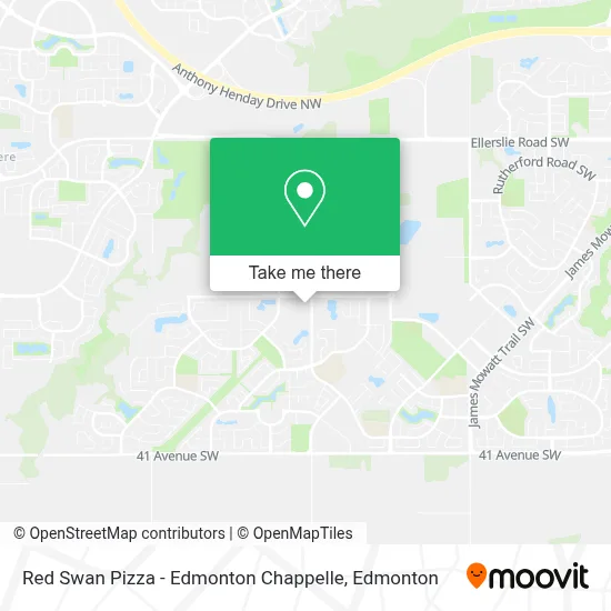 Red Swan Pizza - Edmonton Chappelle map