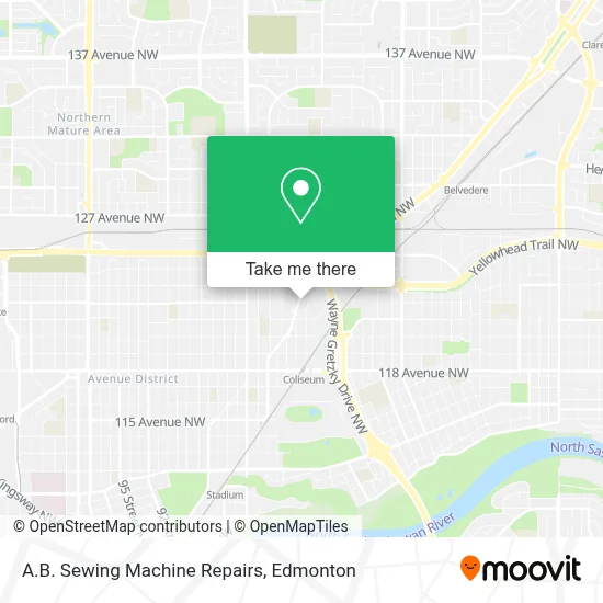 A.B. Sewing Machine Repairs map