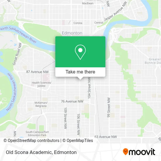 Old Scona Academic map