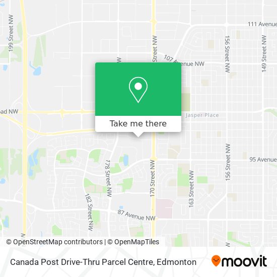 Canada Post Drive-Thru Parcel Centre map