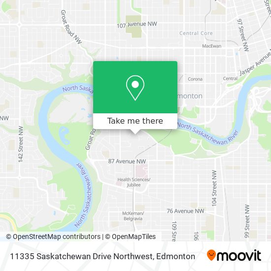 11335 Saskatchewan Drive Northwest map