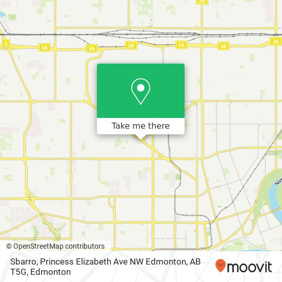 Sbarro, Princess Elizabeth Ave NW Edmonton, AB T5G plan